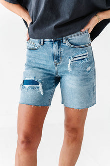  Knox Distressed Patch Shorts