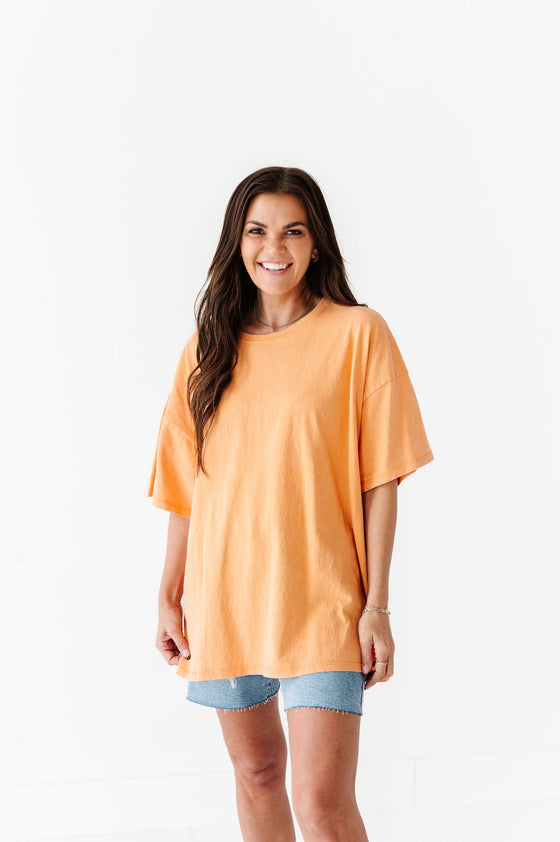 Lisa Oversized Boyfriend Tee in Orange