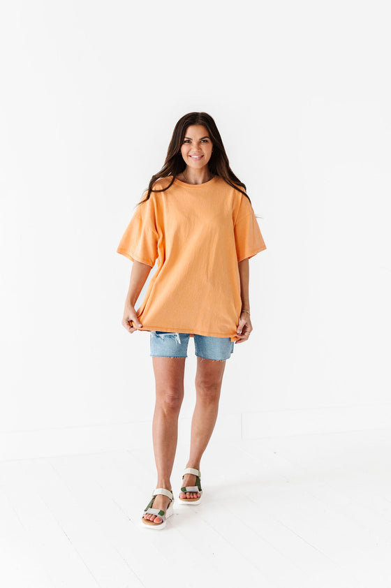 Lisa Oversized Boyfriend Tee in Orange