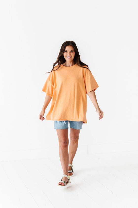 Lisa Oversized Boyfriend Tee in Orange