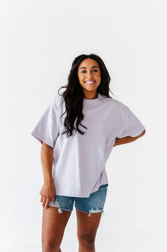 Lisa Oversized Boyfriend Tee in Lavender