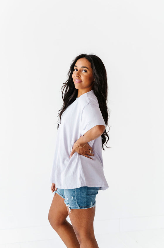 Lisa Oversized Boyfriend Tee in Lavender