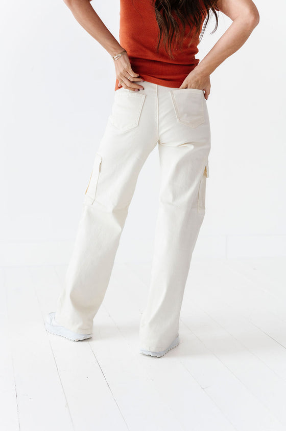 Spencer Cargo Jeans in Ivory