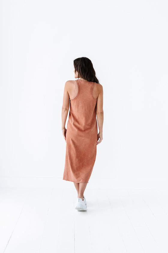 Bring On Summer Tank Dress In Baked Clay