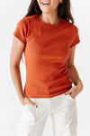 Sydney Ribbed Top in Baked Clay