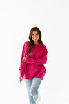 Cam Waffle Knit Sweater in Magenta - Size 2X Left