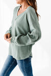Theo Sweater in Sage - Size Small Left