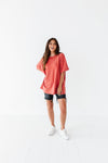 Teagan Oversized Tee in Red