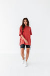 Teagan Oversized Tee in Red