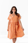 Danica Button Down Dress in Apricot