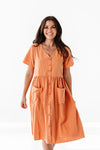 Danica Button Down Dress in Apricot