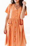 Danica Button Down Dress in Apricot