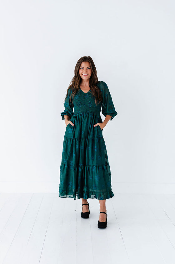 Charlotte Smocked Midi Dress