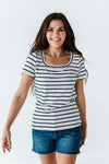 Taylor Striped Top in White