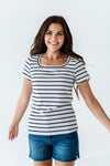 Taylor Striped Top in White