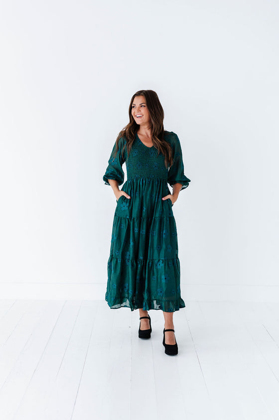 Charlotte Smocked Midi Dress