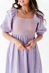 Kemry Embroidered Dress in Lavender