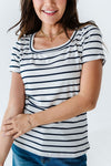 Taylor Striped Top in White