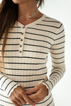 Willow Stripe Sweater Dress in Oatmeal