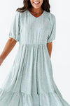 Amara Midi Dress Ivory Blue - Size Small & Medium Left