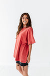 Teagan Oversized Tee in Red