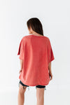 Teagan Oversized Tee in Red