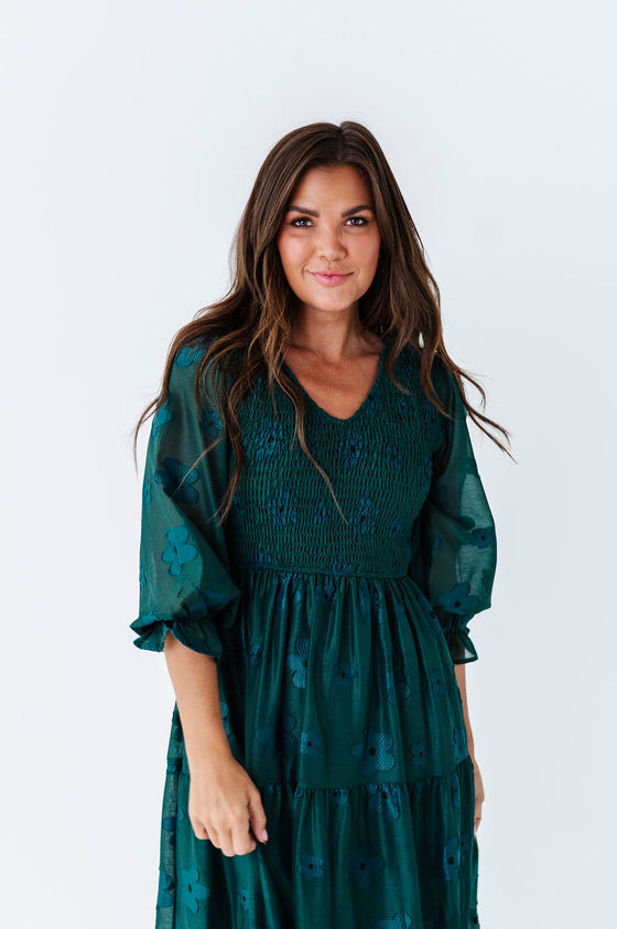 Charlotte Smocked Midi Dress