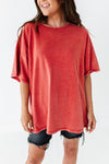 Teagan Oversized Tee in Red