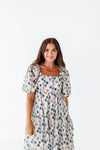 Milani Floral Dress in Dusty Blue