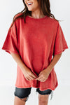 Teagan Oversized Tee in Red