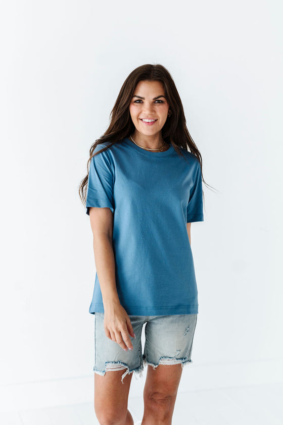 Abbie Crewneck T-Shirt in Blue