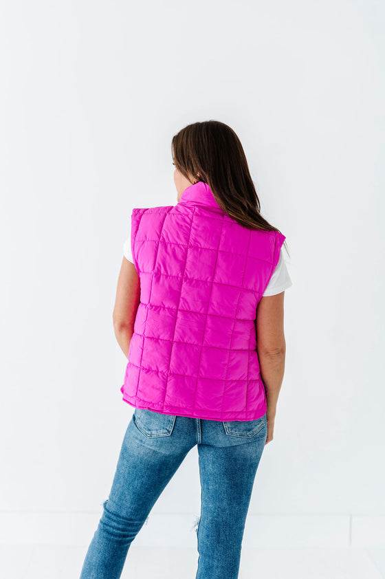 Westwick Puffer Vest in Fuschia