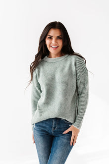  Tori Ribbed Sweater in Dusty Sage - Size Small Left