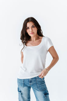  Everleigh Ribbed Top in Ivory