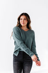 Jovie Pullover Sweater in Dusty Teal - Size Medium Left