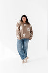 Retro Daisy Sweater in Taupe - Size Small & Medium Left