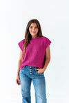 Annie Sweater Top in Magenta