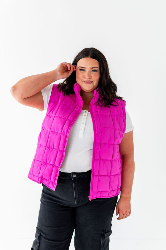 Westwick Puffer Vest in Fuschia