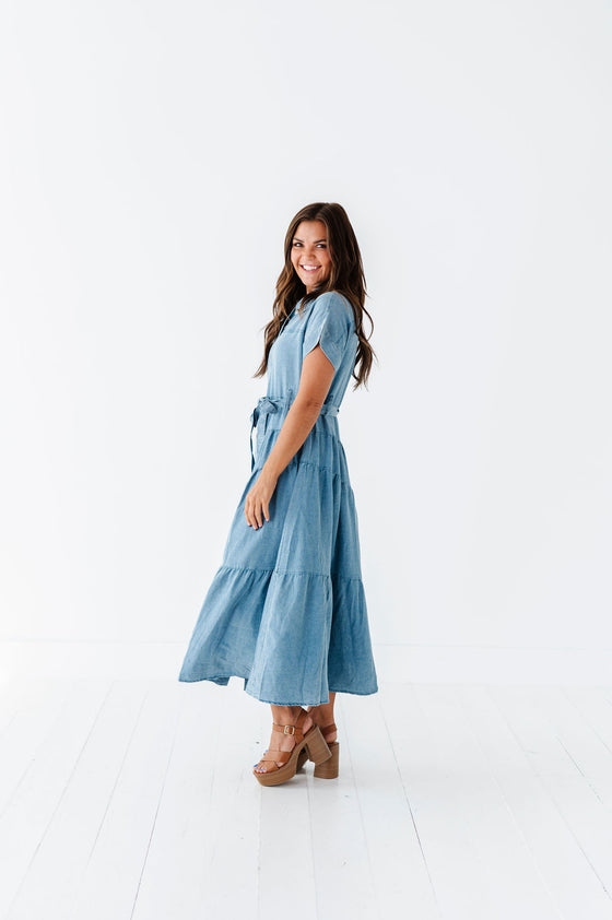 Lennox Dress in Denim Blue