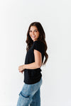 Everleigh Ribbed Top in Black