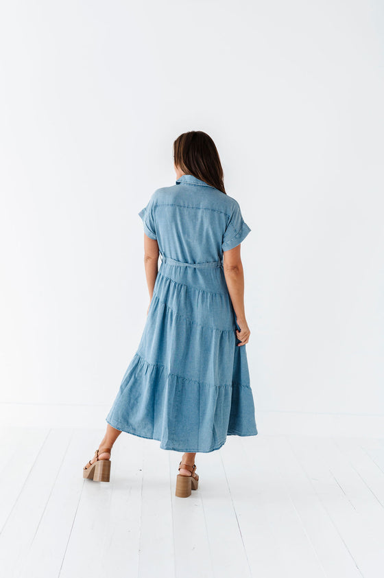 Lennox Dress in Denim Blue