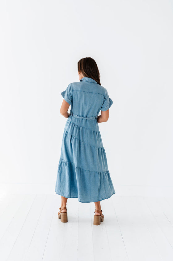 Lennox Dress in Denim Blue