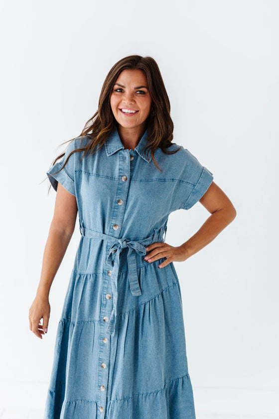 Lennox Dress in Denim Blue