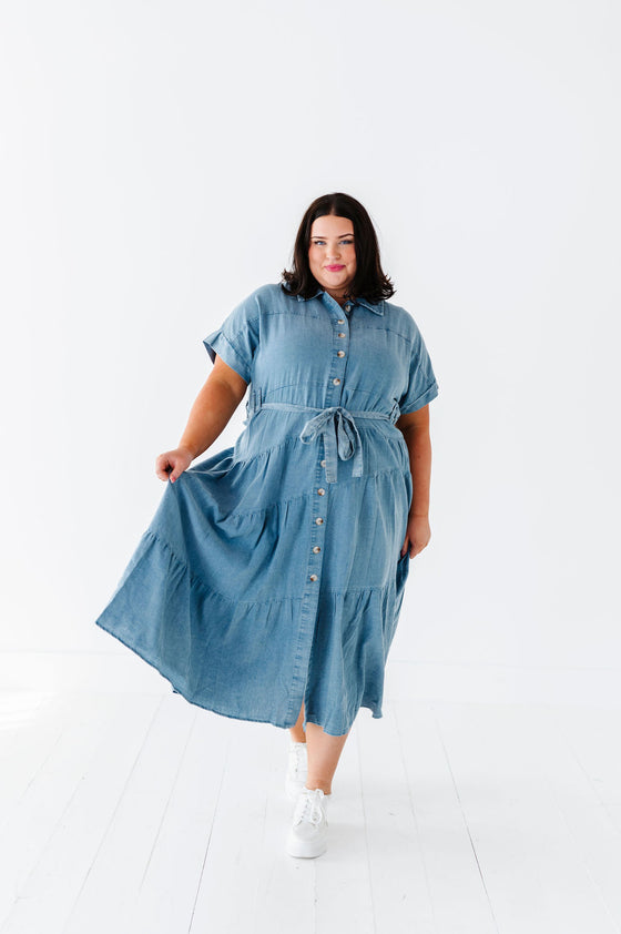 Lennox Dress in Denim Blue