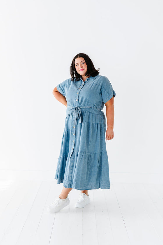 Lennox Dress in Denim Blue