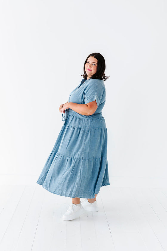 Lennox Dress in Denim Blue