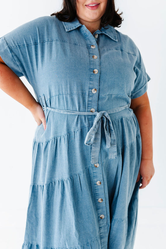 Lennox Dress in Denim Blue