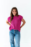 Annie Sweater Top in Magenta