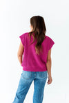 Annie Sweater Top in Magenta