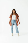Gigi Short Sleeve Cardigan Sweater in Clay